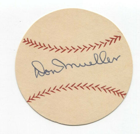 Don Mueller Signed Paper Baseball Autograph Signature New York Giants