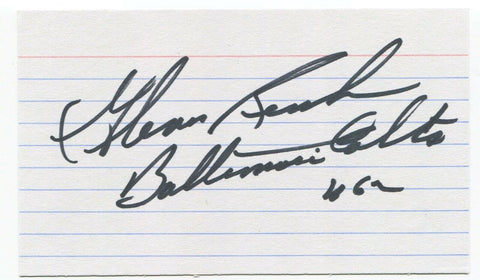 Glenn Ressler Signed 3x5 Index Card Autographed Football NFL Baltimore Colts
