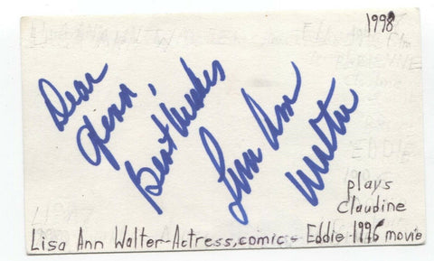 Lisa Ann Walter Signed 3x5 Index Card Autographed Signature Actress