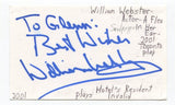 William Webster Signed 3x5 Index Card Autographed Actor Night Heat