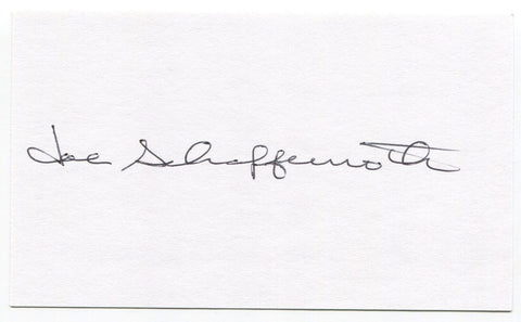 Joe Schaffernoth Signed 3x5 Index Card Autographed MLB Baseball Chicago Cubs