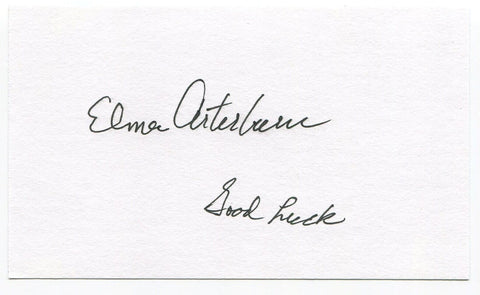 Elmer Arterburn 3x5 Index Card Autographed Signature NFL Chicago Texas Tech