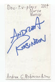 Andrea C. Robinson Signed 3x5 Index Card Autographed Signature Doc Star Trek