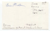 Save Ferris - Brian Mashburn Signed 3x5 Index Card Autographed Signature