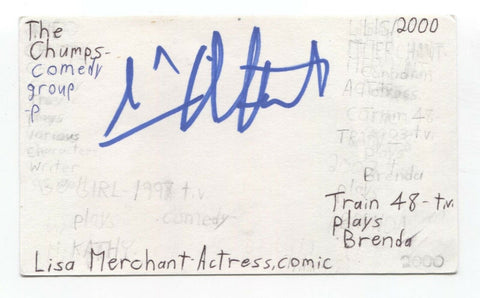Lisa Merchant Signed 3x5 Index Card Autographed Signature Actress Train 48