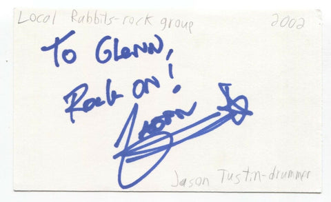 Local Rabbits - Jay Tustin Signed 3x5 Index Card Autographed Signature Band