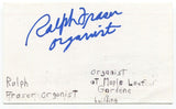 Ralph Fraser Signed 3x5 Index Card Autographed NHL Maple Leafs Organist