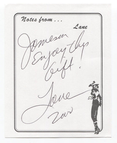 Lane Brody Signed Note Autographed Vintage Signature Country Music Musician 