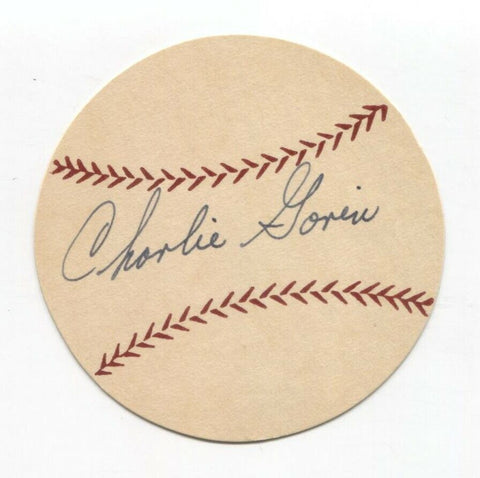 Charlie Gorin Signed Paper Baseball Autographed Signature Milwaukee Braves
