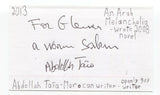 Abdellah Taia Signed 3x5 Index Card Autographed Signature Author Writer