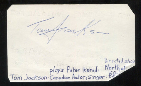 Tom Jackson Signed 3x5 Index Card Autographed Signature Actor Singer