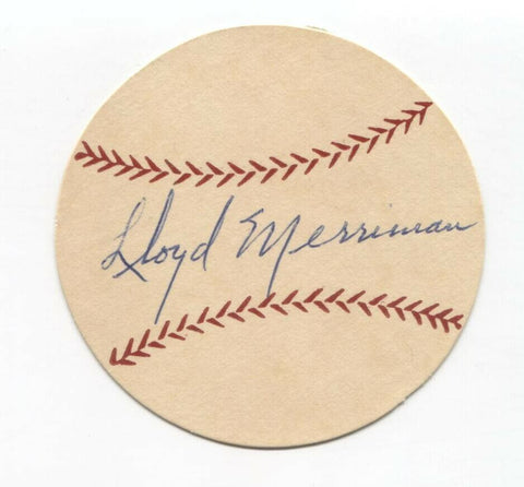 Lloyd Merriman Signed Paper Baseball Autographed Signature Chicago Cubs