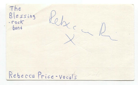 The Blessing - Rebecca Price Signed 3x5 Index Card Autographed Signature Band