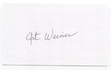 Art Weiner Signed 3x5 Index Card Autograph Football NFL New York Yanks CFHOF