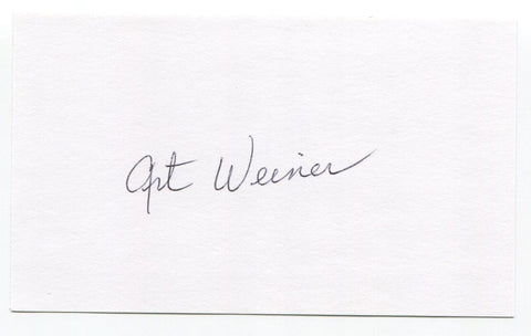 Art Weiner Signed 3x5 Index Card Autograph Football NFL New York Yanks CFHOF