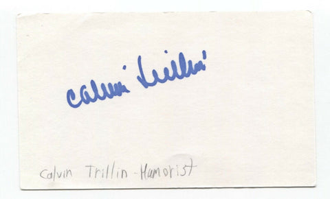 Calvin Trillin Signed 3x5 Index Card Autographed Signature Writer Humorist
