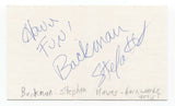 Stefan Haves Backman Signed 3x5 Index Card Autographed Backwards Artist