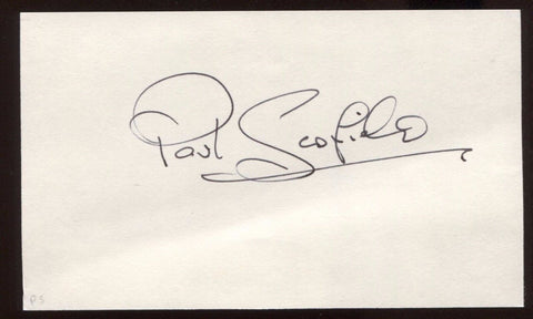 Paul Scofield Signed Index Card Signature Vintage Autograph AUTO 