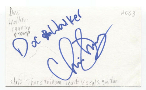 Doc Walker - Chris Thorsteinson Signed 3x5 Index Card Autographed Signature Band