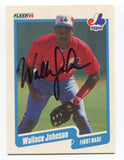 1990 Fleer Wallace Johnson Signed Card Baseball Autographed AUTO #351