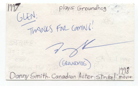 Danny Smith Signed 3x5 Index Card Autographed Signature Actor