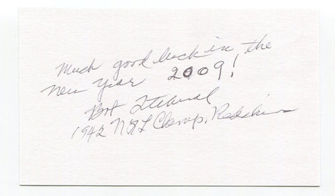 Bob Titchenal Signed 3x5 Index Card Autograph Football NFL Washington Redskins