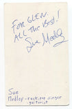 Sue Medley Signed 3x5 Index Card Autographed Country Singer