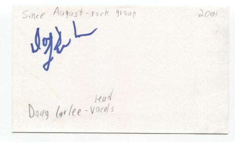 Since August - Doug Larlee Signed 3x5 Index Card Autographed Signature