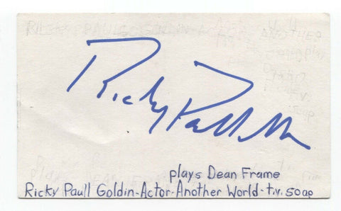 Ricky Paull Goldin Signed 3x5 Index Card Autographed Signature Actor 