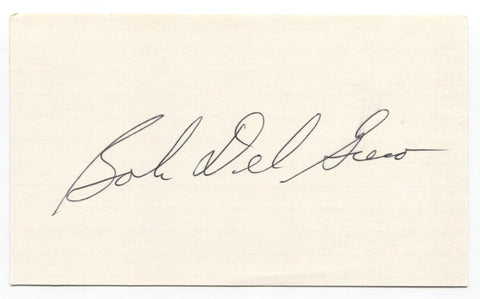 Bob Del Greco Signed 3x5 Index Card Baseball Autographed Pittsburgh Pirates