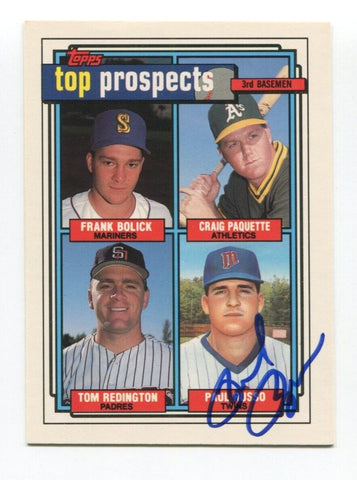 1992 Topps Top Prospects Paul Russo Signed Card Baseball MLB Autograph AUTO #473