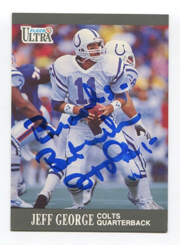 1991 Fleer Ultra Jeff George Signed Card Football Autograph NFL AUTO #59