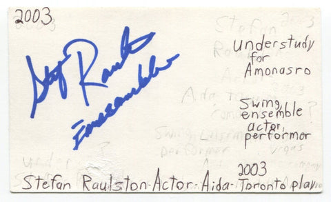 Stefan Raulston Signed 3x5 Index Card Autograph Actor iCarly CSI