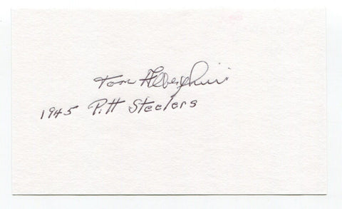 Tom Alberghini Signed 3x5 Index Card Autographed Baseball Pittsburgh Steelers