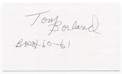 Tom Borland Signed 3x5 Index Card Autographed Baseball Boston Red Sox