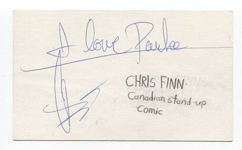 Chris Finn Signed 3x5 Index Card Autographed Signature Comedian Actor Writer