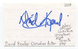 David Keeley Signed 3x5 Index Card Autographed Actor Murdoch Mysteries Due South