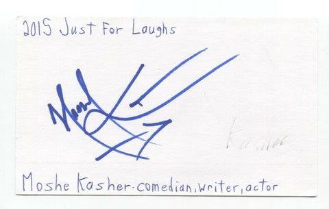 Moshe Kasher Signed 3x5 Index Card Autographed Signature Actor Comedian