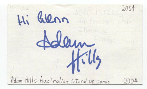 Adam Hills Signed 3x5 Index Card Autographed Signature Comic Actor Comedian