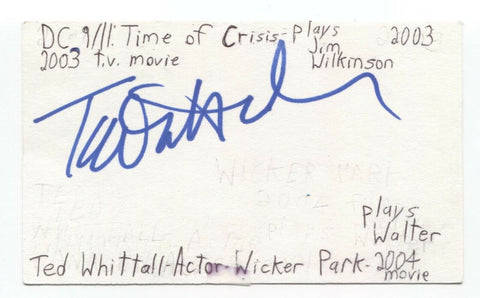 Ted Whittall Signed 3x5 Index Card Autographed Signature Actor Wicker Park