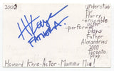 Howard Kaye Signed 3x5 Index Card Autograph Actor Mamma Mia