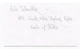 Bob Schnelker Signed 3x5 Index Card Autographed NFL Football New York Giants