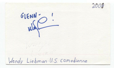 Wendy Liebman Signed 3x5 Index Card Autographed Signature Comedian Comic Actress