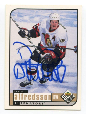 1998 Upper Deck Choice Daniel Alfredsson Signed Card Hockey Autograph AUTO #144
