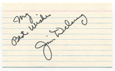 Jim Delsing Signed 3x5 Index Card Autographed MLB Baseball New York Yankees