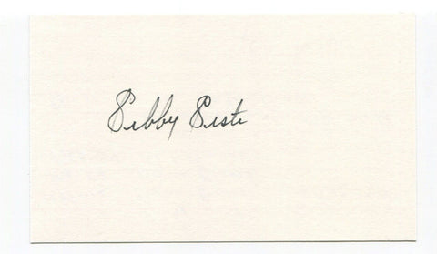 Sibby Sisti Signed 3x5 Index Card Autographed MLB Baseball Boston Braves