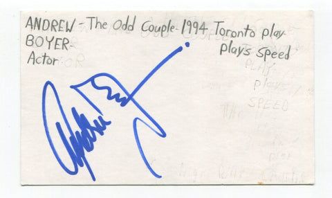 Andrew Boyer Signed 3x5 Index Card Autographed Actor Law And Order