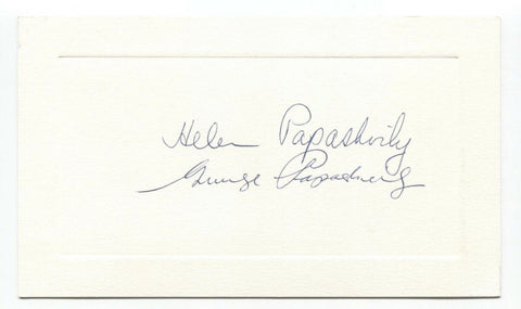 George and Helen Papashvily Signed Card Autographed Signature Author Artist