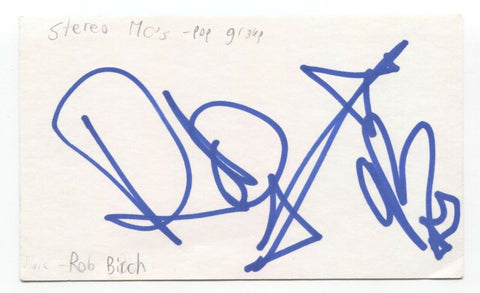 Stereo MC's - Rob Birch Signed 3x5 Index Card Autographed Signature