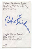 Peter Friedman Signed 3x5 Index Card Autograph Signature Actor